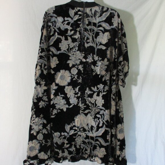 NWT NEW FREE PEOPLE FLORAL Tunic Shirt Top Dress BLACK COMBO Textured … - Picture 2 of 3